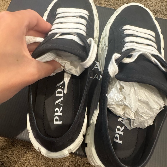 Prada black Double Wheel Re-Nylon gabardine sneakers - Picture 6 of 6